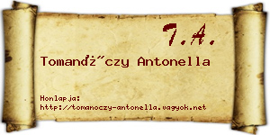 Tomanóczy Antonella névjegykártya